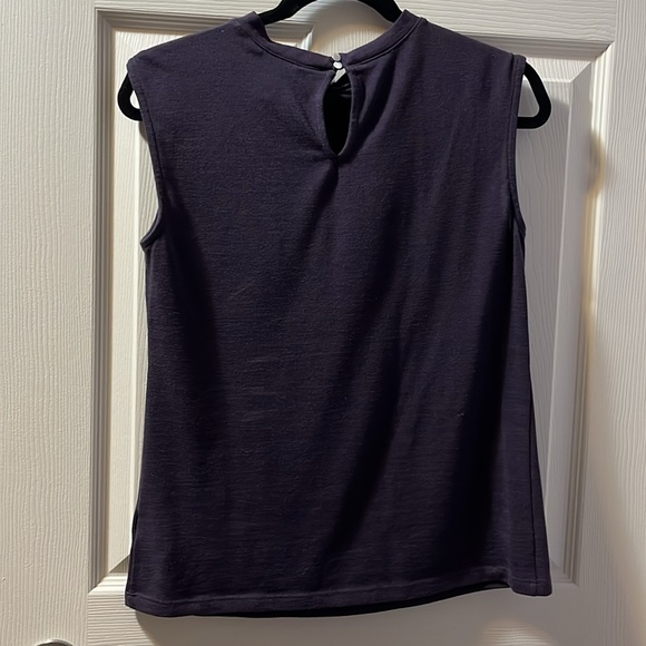 Women's Purple Knit Tank Top Dressy for Summer Office Wear Ellen Tracy Medium - Picture 2 of 5
